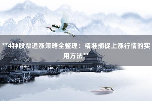 **4种股票追涨策略全整理：精准捕捉上涨行情的实用方法**
