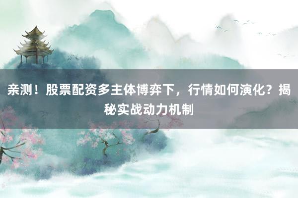 亲测！股票配资多主体博弈下，行情如何演化？揭秘实战动力机制