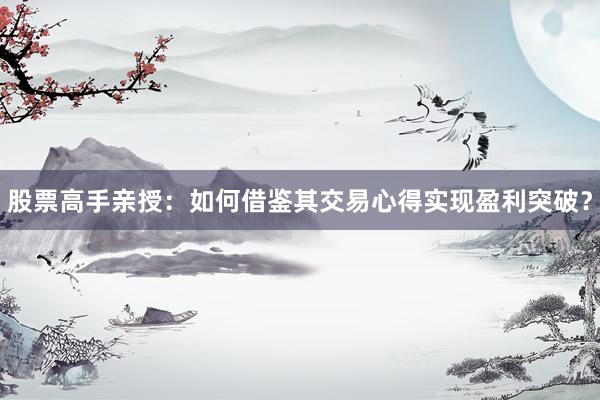 股票高手亲授：如何借鉴其交易心得实现盈利突破？