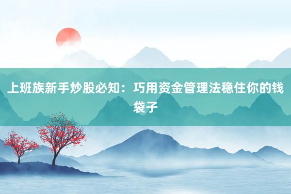 上班族新手炒股必知：巧用资金管理法稳住你的钱袋子