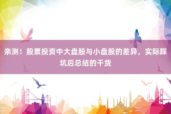 亲测！股票投资中大盘股与小盘股的差异，实际踩坑后总结的干货