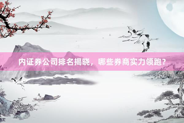 内证券公司排名揭晓，哪些券商实力领跑？