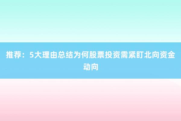 推荐：5大理由总结为何股票投资需紧盯北向资金动向