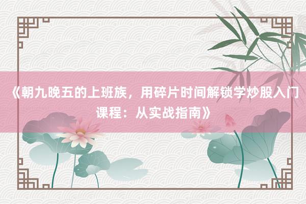 《朝九晚五的上班族，用碎片时间解锁学炒股入门课程：从实战指南》